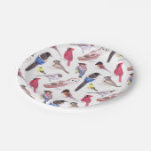 Verscheidene kleurige vogelschilderijen waterverf papieren bordje (Gekanteld)