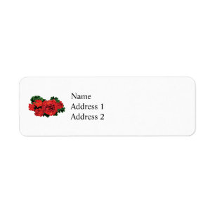 Verscheidene Rode Geraniums Etiket