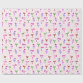 Verscheidenheid aan cocktails op roze inpakpapier (Vlak)