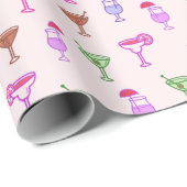 Verscheidenheid aan cocktails op roze inpakpapier (Rol Hoek)