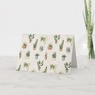 verscheidenheid aan kamerplanten aquarel kaart