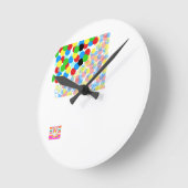 Verscheidenheid aan kleuren muurkunst ronde klok (Hoek)