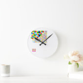 Verscheidenheid aan kleuren muurkunst ronde klok (Huis)