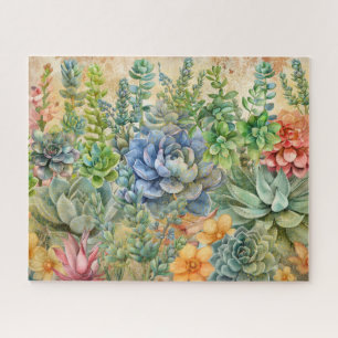 Verscheidenheid aan succulenten legpuzzel