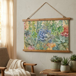 Verscheidenheid aan Vetplanten Hangend Wandkleed