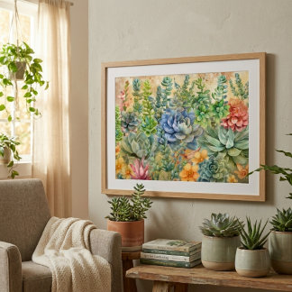Verscheidenheid aan Vetplanten Poster