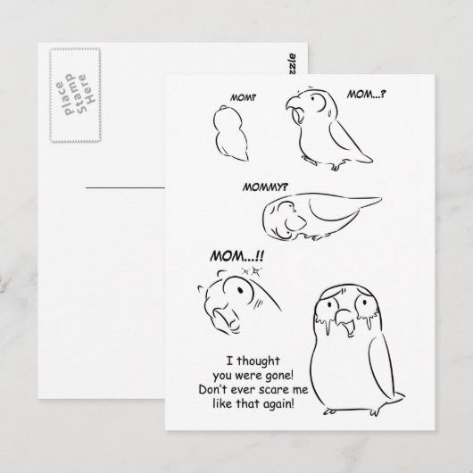 Verscheidenheid angst bij gezelschapsvogels briefkaart (Voorkant / Achterkant)