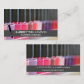 Verscheidenheid Kleurrijke Nagellak Flessen | Mani Visitekaartje (Voorkant / Achterkant)