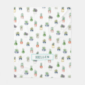 Verscheidenheid van cactus in planterpatroon fleece deken (Voorkant)