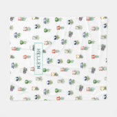 Verscheidenheid van cactus in planterpatroon fleece deken (Voorkant (Horizontaal))