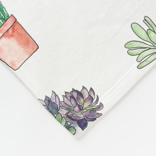 Verscheidenheid van cactus in planterpatroon fleece deken (Hoek)