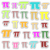 Verscheidenheid van de Grieks Letter Pi (π) Wiskun Sticker (Voorkant)