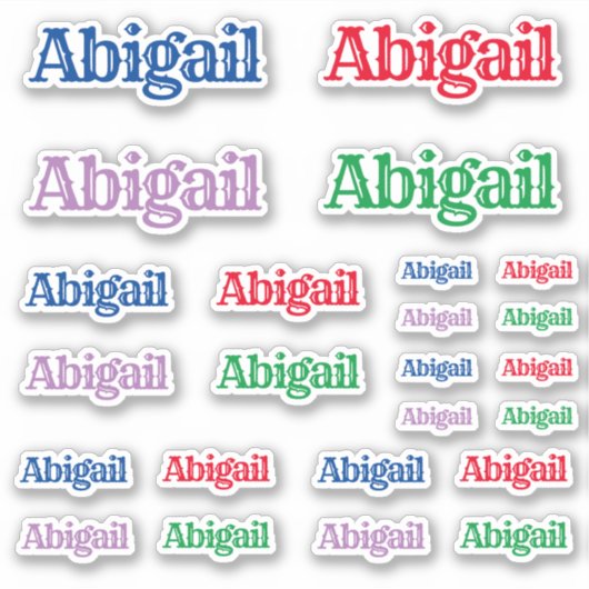Verscheidenheid van Grootte van de Naam Abigail Sticker (Voorkant)