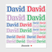 Verscheidenheid van Grootte van de Naam David Sticker (Vel)
