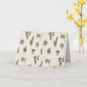 Verscheidenheid van potten planten waterverf Verja Kaart (Gele Bloem)