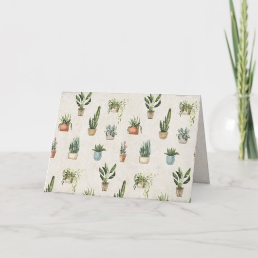 Verscheidenheid van potten planten waterverf Verja Kaart (Voorkant)