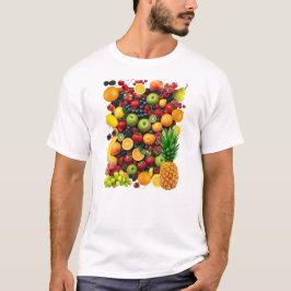 Verscheidenheid van vers en levendig fruit t-shirt