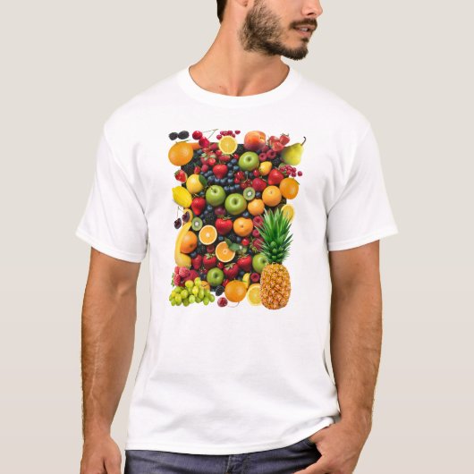 Verscheidenheid van vers en levendig fruit t-shirt (Voorkant)