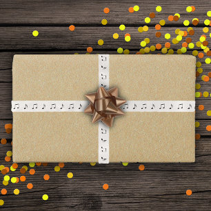 Verscheidenheid van Zwarte Muzieknoten op wit Satijnen Lint