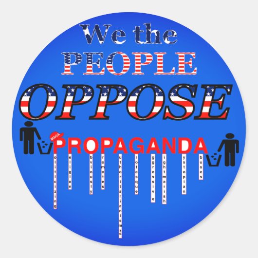 Verscheur MAGA's propaganda Ronde Sticker (Voorkant)