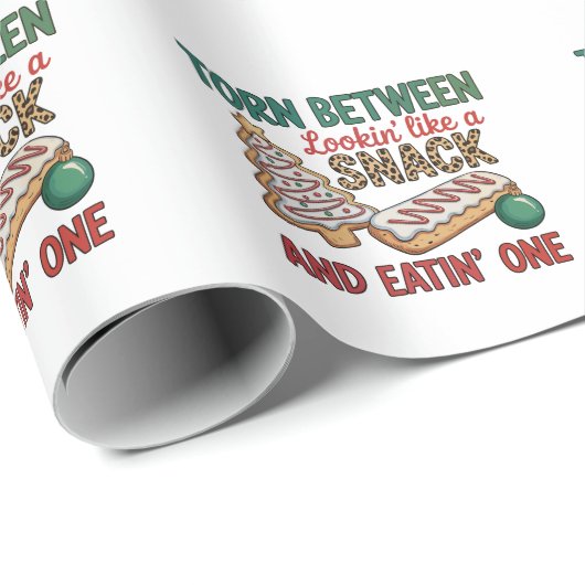 Verscheurd tussen eruit zien als een snack en er e cadeaupapier (Rol Hoek)