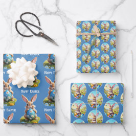 Verschiedene Osterhausen -  Inpakpapier Vel