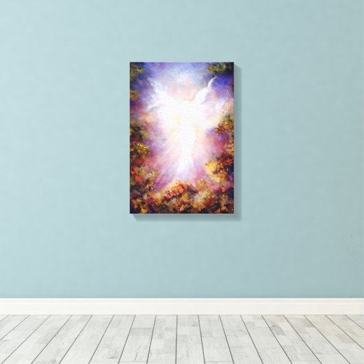 Verschijning, Angel Art Print op Canvas (Insitu (Houten vloer))