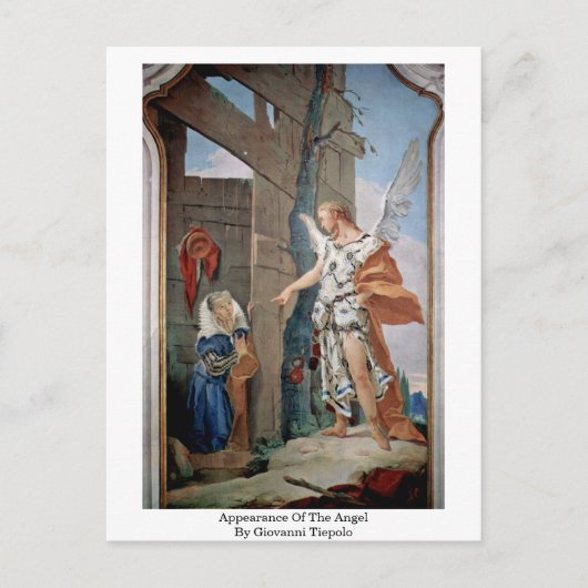 verschijning van de engel door Giovanni Tiepolo Briefkaart (Voorkant)
