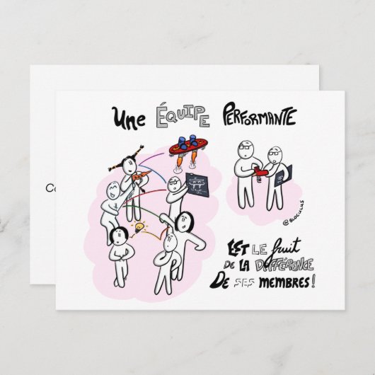 "Verschil en prestaties"-coachingkaart Briefkaart (Voorkant / Achterkant)