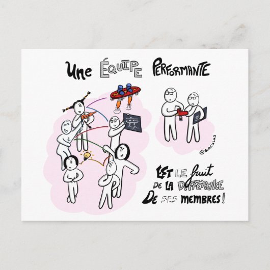 "Verschil en prestaties"-coachingkaart Briefkaart (Voorkant)