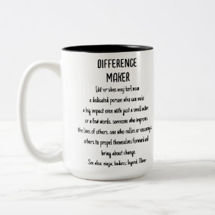 Verschil Maker Definitie Waardering Gift Tweekleurige Koffiemok