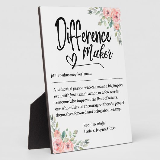 Verschil Maker Definitie Waardering voor haar Fotoplaat (Zijkant)