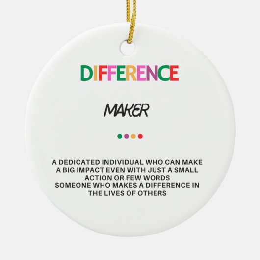 Verschil maker geschenken voor vrouwen, dank u ges keramisch ornament (Voorkant)