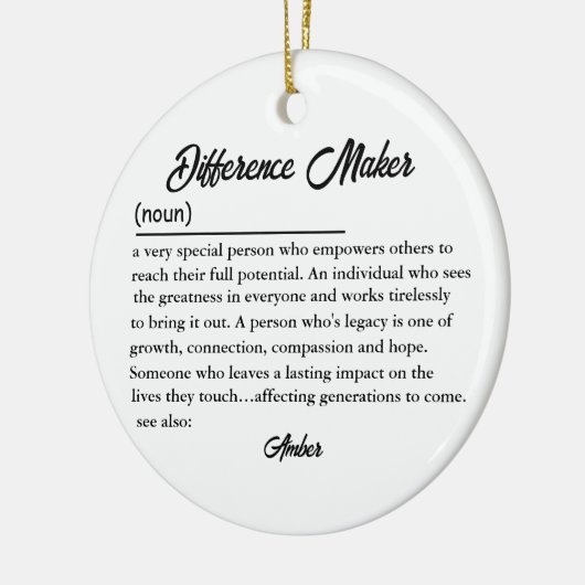 Verschil Maker Kerstmis, Vriend Kerstmis Keramisch Ornament (Links)