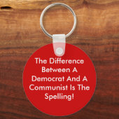 Verschil tussen een democraat en een communist sleutelhanger (Voorkant)