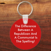 Verschil tussen een republikein en een communist sleutelhanger (Voorkant)