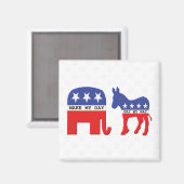 Verschil tussen republikeinen en democraten magneet (Voorkant / Achterkant)