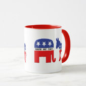 Verschil tussen republikeinen en democraten mok (Voorkant rechts)