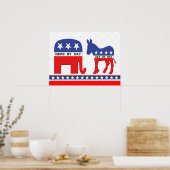 Verschil tussen republikeinen en democraten poster (Keuken)