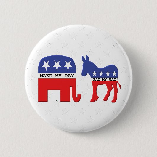 Verschil tussen republikeinen en democraten ronde button 5,7 cm (Voorkant)