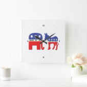 Verschil tussen republikeinen en democraten vierkante klok (Huis)