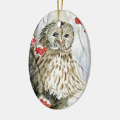 Verschilderen van de waterverf van Barred Owl Keramisch Ornament (Links)