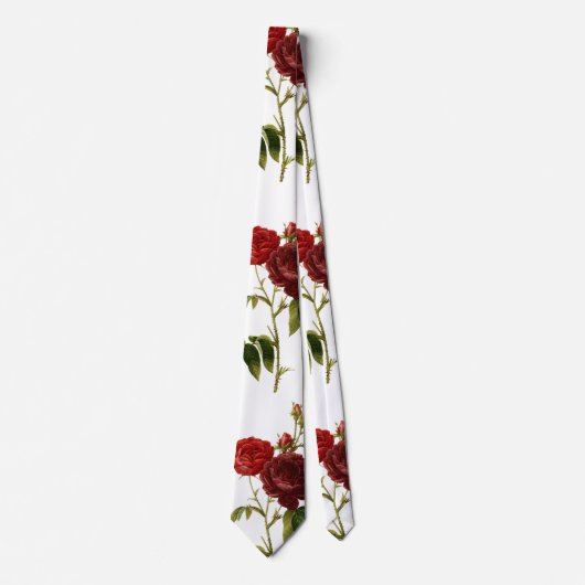 Verschilderen van dieprode  rozen stropdas (Voorkant)