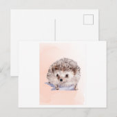 Verschilderen van egel-waterverf briefkaart (Voorkant / Achterkant)