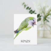 Verschilderen van groene papegaaien waterverf briefkaart (Staand voorkant)
