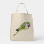 Verschilderen van groene papegaaien waterverf tote bag (Achterkant)