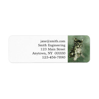 Verschilderen van katten waterverf etiket