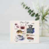Verschildering van koffie en gebak in Parijs Briefkaart (Staand voorkant)