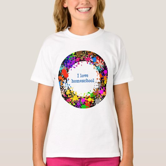 Verschilderspat Ik hou van homeschool T-shirt (Voorkant)