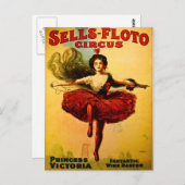Verschildert Floto Wire Dancer Circus Princess Vic Briefkaart (Voorkant / Achterkant)